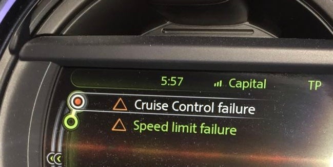 mini cruise control failure message
